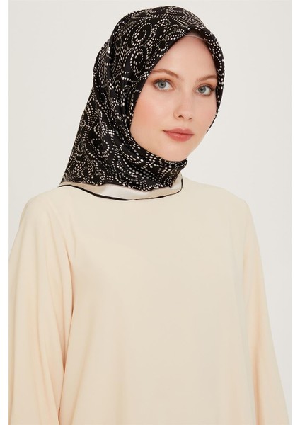 Klasik Desenli Sura Saf İpek Eşarp 9246D 06
