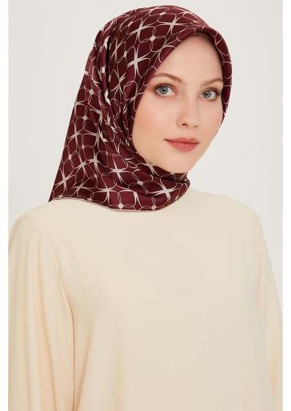 Monogram Desenli Sura Saf İpek Eşarp 9207D 01 81