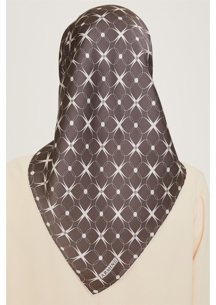 Monogram Desenli Sura Saf İpek Eşarp 9207D 01 85 fırsatları