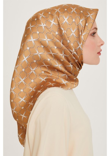 Monogram Desenli Sura Saf İpek Eşarp 9207D 01 05 fiyatları