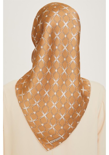 Monogram Desenli Sura Saf İpek Eşarp 9207D 01 05 fırsatları