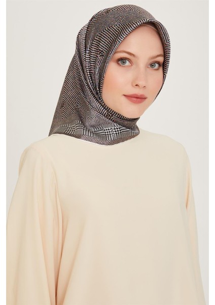 Klasik Desenli Sura Saf İpek Eşarp 9252D 09