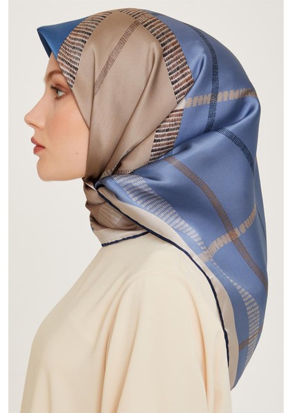 Geometrik Desenli Sura Saf İpek Eşarp 9206D 06 modelleri