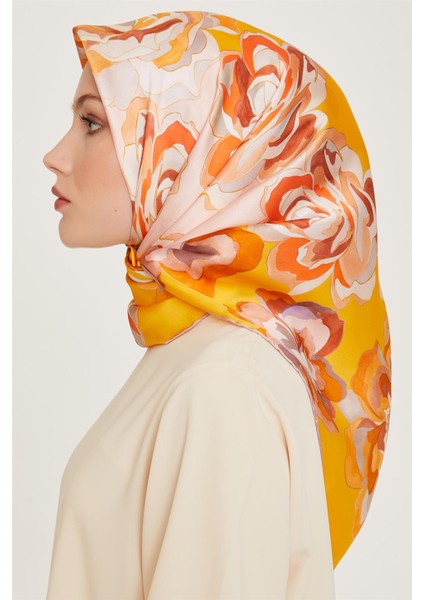 Çiçek Desenli Sura Saf İpek Eşarp 9234D 01 24 modelleri