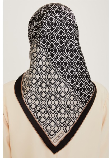 Klasik Desenli Twill Saf İpek Eşarp 9248D 05 50 fırsatları