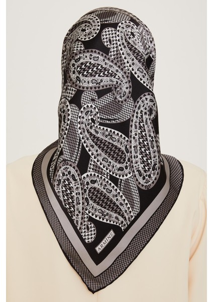 Etnik Desenli Twill Saf İpek Eşarp 9208D 81 modelleri