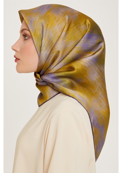 Soyut Desenli Sura Saf İpek Eşarp 9221D 08 modelleri