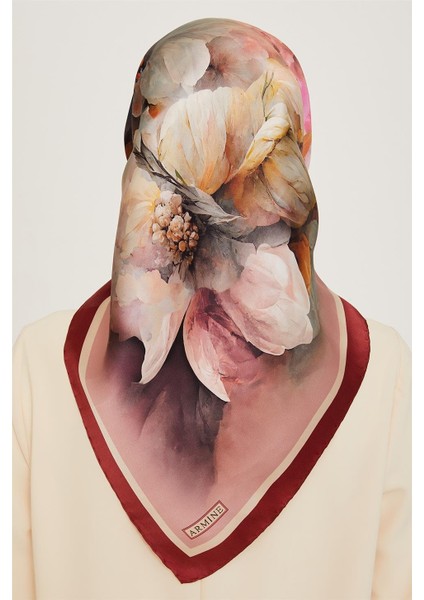 Çiçek Desenli Sura Saf İpek Eşarp 9211D 34 34 fırsatları