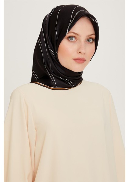 Klasik Desenli Sura Saf İpek Eşarp 9251D 09