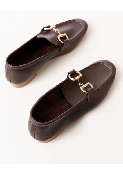 303 Kahverengi Toka Aksesuarlı Günlük Kadın Babet fırsatları