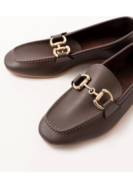 303 Kahverengi Toka Aksesuarlı Günlük Kadın Babet indirimleri