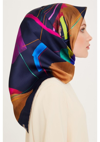 Geometrik Desenli Twill Saf İpek Eşarp 9241D 80 fiyatları