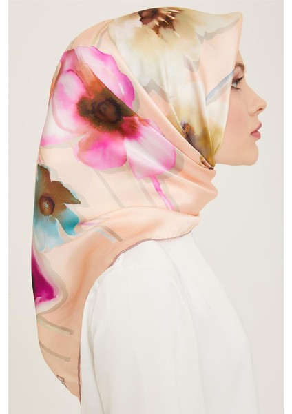 Çiçek Desenli Twill İpek Eşarp 24Ya9105 32 31 fiyatları