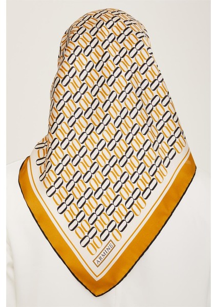 Klasik Desenli Twill İpek Eşarp 24Ya9149 8 04