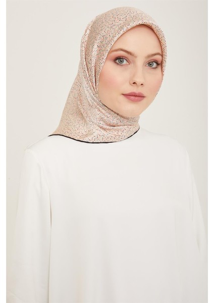 Geometrik Desenli Twill İpek Eşarp 24Ya9113 35 82