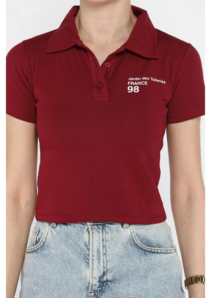 Polo Yaka Yarım Düğmeli Kadın Tişört P-00016218