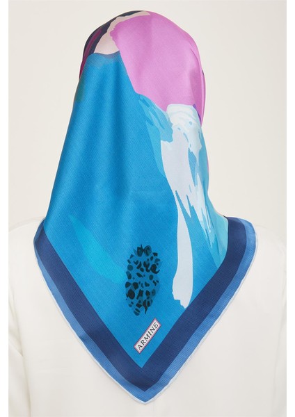 Mavi Batik Desen Tivil İpek Eşarp 9145 - 31 fırsatları