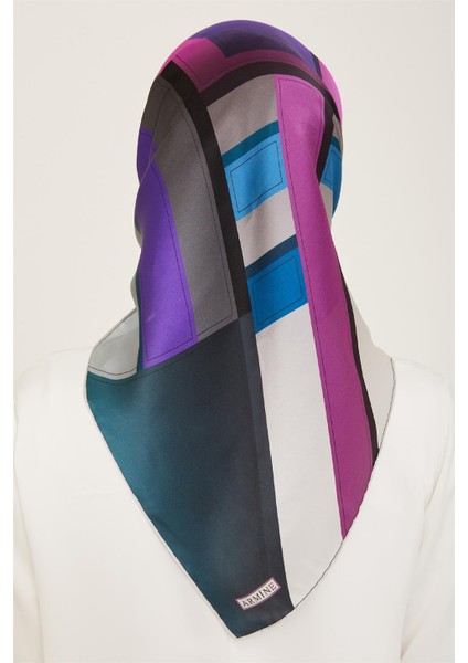 Geometrik Desenli Twill İpek Eşarp 24Ya9122 55 37 fırsatları