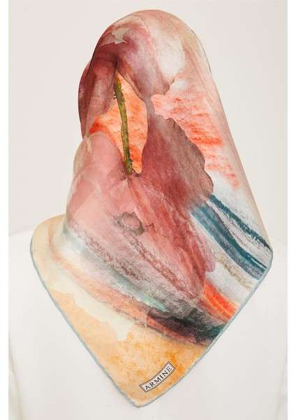 Soyut Desenli Twill İpek Eşarp 24Ya9102 52 34 fırsatları