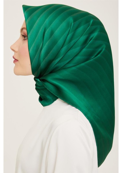 Benetton Yeşil Çizgili Degrade Desen Tivil İpek Eşarp 9150 - 84 modelleri