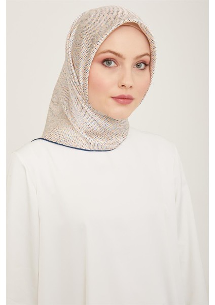 Geometrik Desenli Twill İpek Eşarp 24Ya9113 35 33