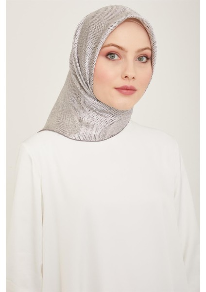Geometrik Desenli Twill İpek Eşarp 24Ya9113 35 03