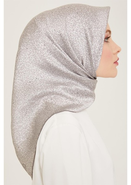 Geometrik Desenli Twill İpek Eşarp 24Ya9113 35 03