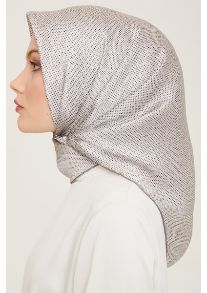 Geometrik Desenli Twill İpek Eşarp 24Ya9113 35 03