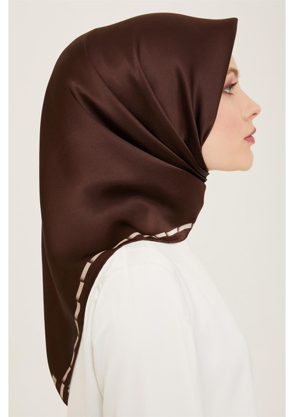 Klasik Desenli Twill İpek Eşarp 24Ya9165 31 80