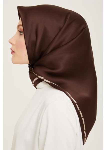Klasik Desenli Twill İpek Eşarp 24Ya9165 31 80