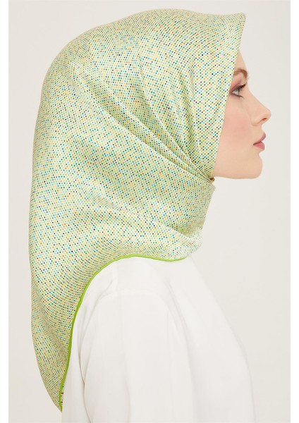 Geometrik Desenli Twill İpek Eşarp 24Ya9113 35 01