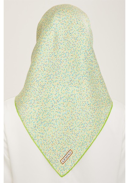 Geometrik Desenli Twill İpek Eşarp 24Ya9113 35 01