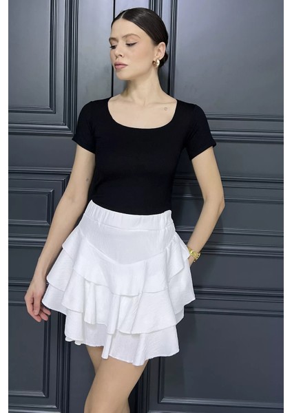 Bel Lastikli Şortlu Etek P-00016205