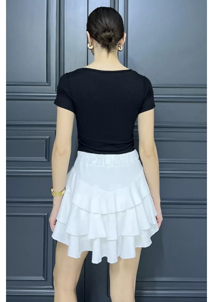 Bel Lastikli Şortlu Etek P-00016205 modelleri