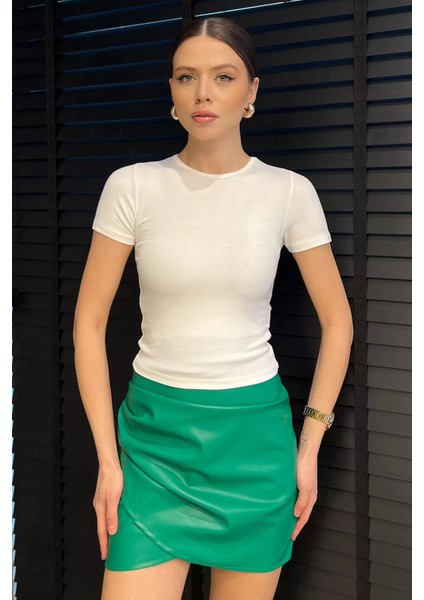 Kadın Bisiklet Yaka Basic Tişört P-00016217