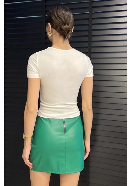 Kadın Bisiklet Yaka Basic Tişört P-00016217