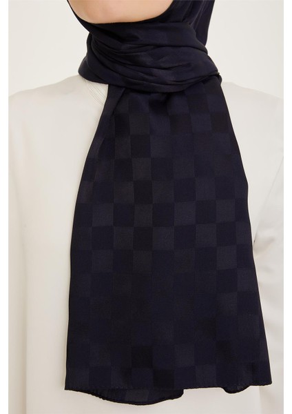 Trend Jakarlı Lacivert Dama Desen Diamond şal 2 - 1393 fiyatları