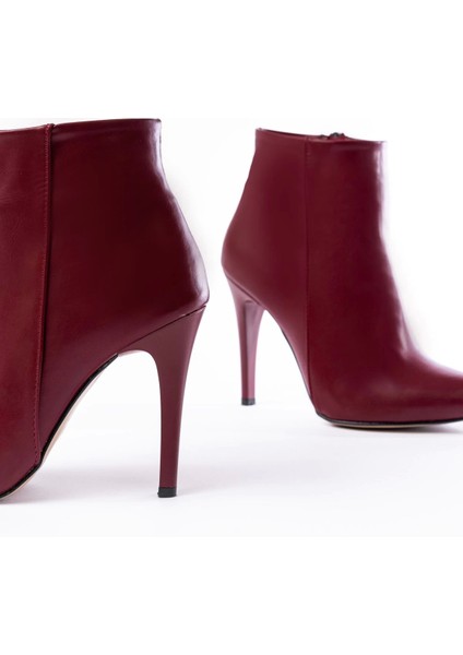 VRT-4802 Bordo Yüksek Ince Topuklu Fermuarlı Kadın Bot fırsatları