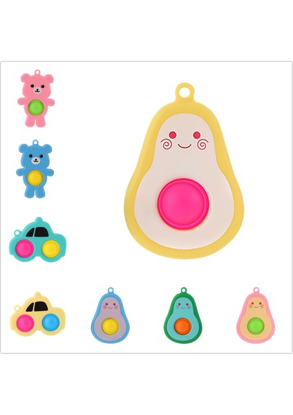 H Tarzı Oyuncak Mmple Dimple Parmak Oyuncak Çocuklar Için Kawaii Ayı Araba Avokado Hediye Basit Dimmer - - (Yurt Dışından)