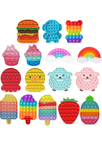 No.33 Tarzı Çocuklar Için Gökkuşağı Fidget Giderici Sıkma Oyuncağı Squishy Duyusal - El Oyuncağı-Çocuk Basit Dimple Fidget Oyuncak (Yurt Dışından)
