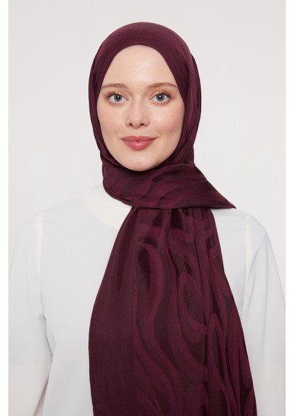 Bordo Soyut Desen Grazia şal