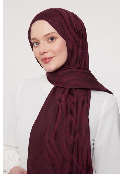 Bordo Soyut Desen Grazia şal modelleri