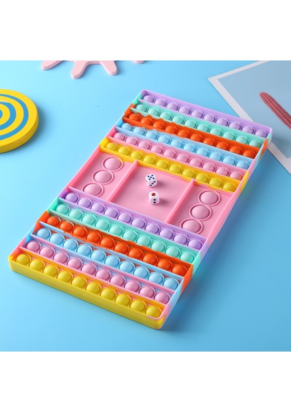 No.4 Tarzı Büyük Boyutlu Fidget Oyuncağı Gökkuşağı Dama Tahtası Itme Kabarcık Duyusal Oyuncaklar Aile Ebeveyn-Çocuk Zamanı Etkileşimli Oyun Oyuncakı (Yurt Dışından)