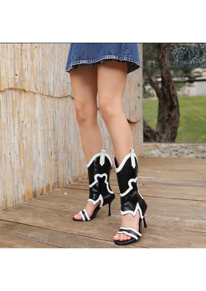 Merliya Siyah Cilt Desenli Bootie fırsatları