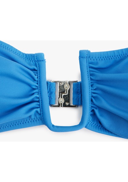 Metal Aksesuarlı Çıkarılabilir Askılı Straplez Bikini Üstü