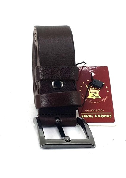 Saraç 1103 24K 3,5 cm Erkek Kot Kemer Kahverengi