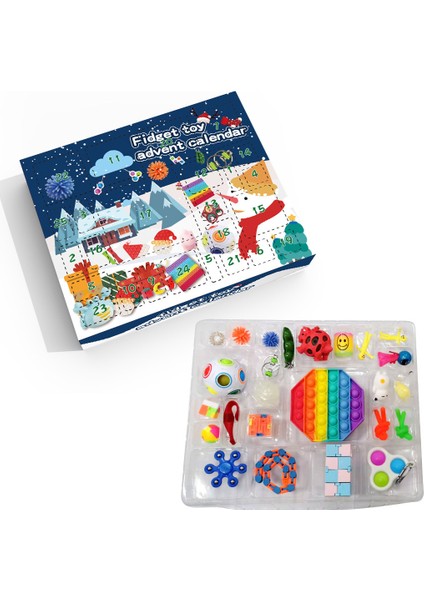 ST-014-1 Stili 24 Fidget Oyuncak Setleri Advent Takvimi Kutusu Yavaş Yükselen Sıkıştırılabilir Sıkıştırılabilir Çocuk Hediye Erkekler Için (Yurt Dışından)