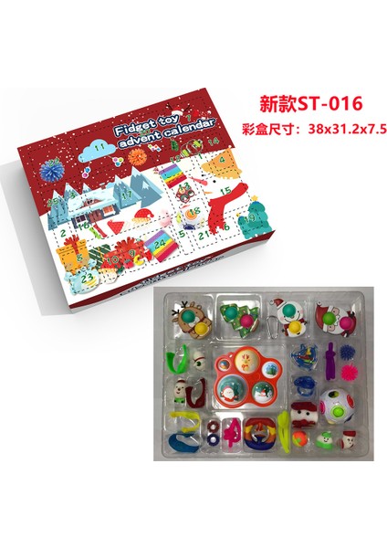 ST-016 Stili 24 Fidget Oyuncak Setleri Advent Takvimi Kutusu Yavaş Yükselen Sıkıştırılabilir Sıkıştırılabilir Çocuk Hediye Erkekler Için (Yurt Dışından)
