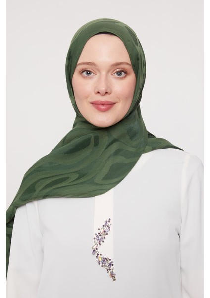 Yeşil Soyut Desen Grazia şal