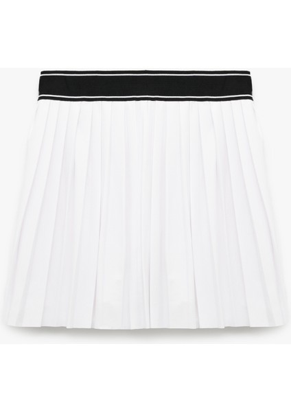 Beli Lastikli Pileli Mini Şort Etek